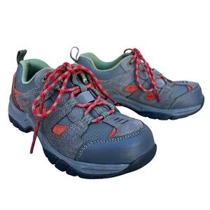 L.L. Bean Kids Trail Model Hiking Shoes - gray/orange/green - size 4